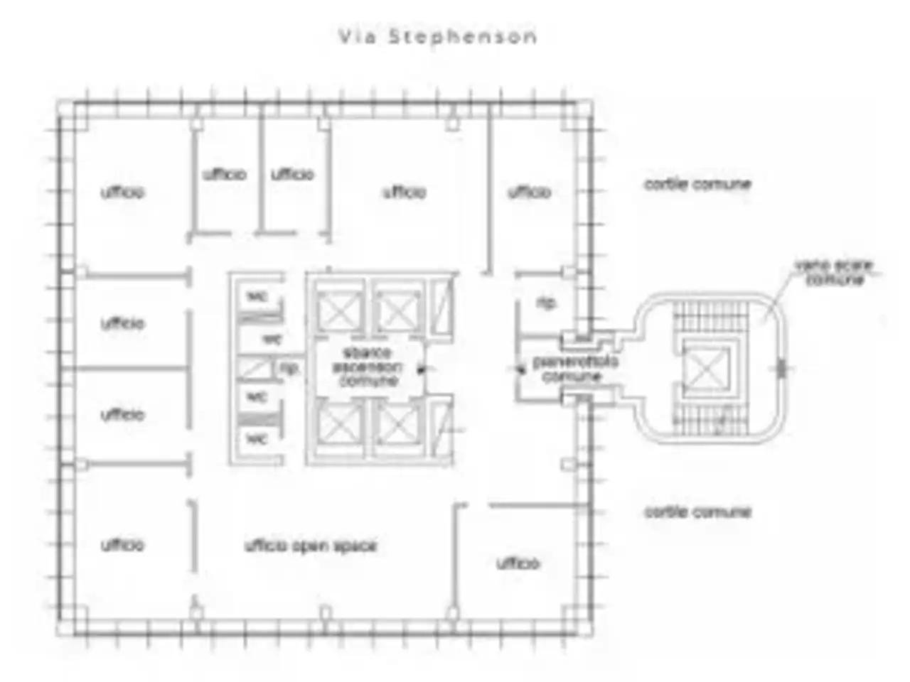 Ufficio in Via Giorgio Stephenson 43, Milano, {3} - Planimetria 1