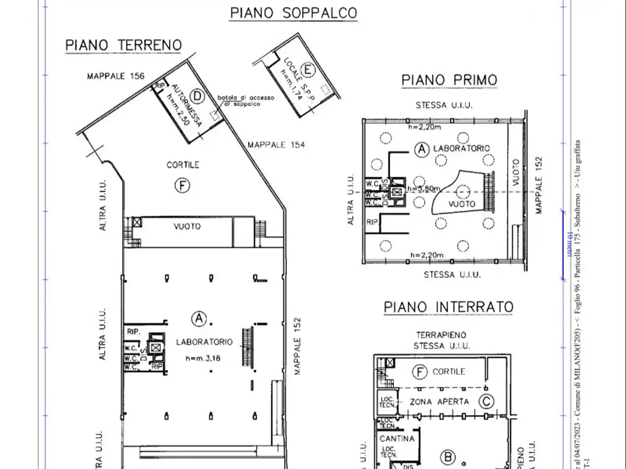 Laboratorio in Via Cevedale 5, Milano, {3} - Planimetria 1