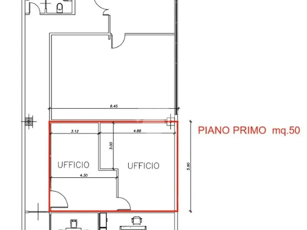 Ufficio in Via Pontina Km 29,000, Pomezia, {3} - Planimetria 1