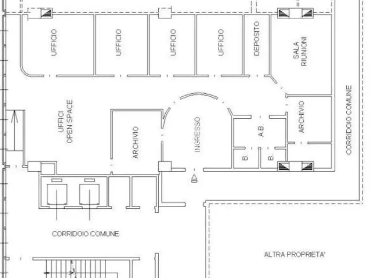 Ufficio in Corso Svizzera 185, Torino, {3} - Planimetria 1