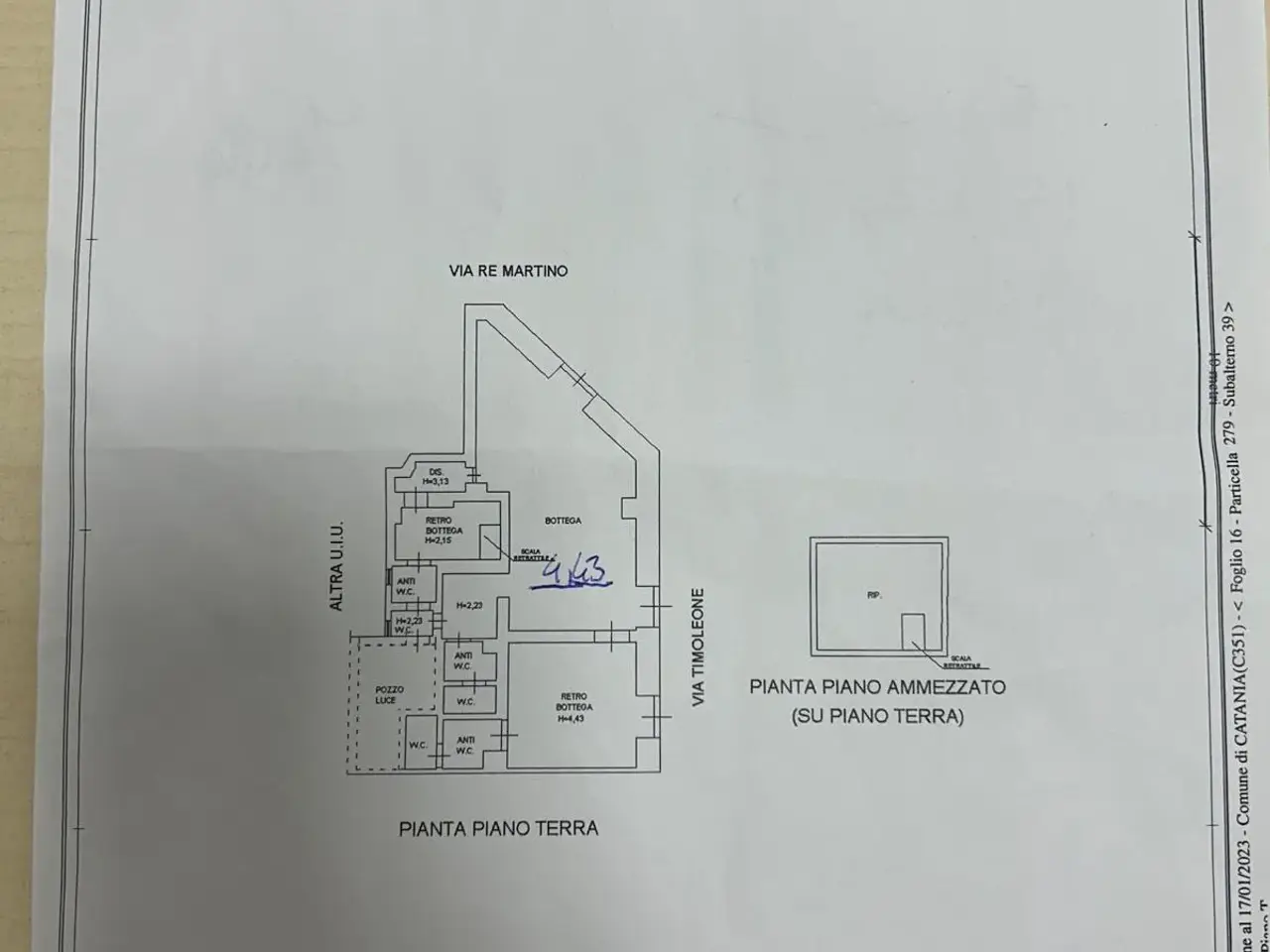 Bar in Via Timoleone, Catania, {3} - Planimetria 1