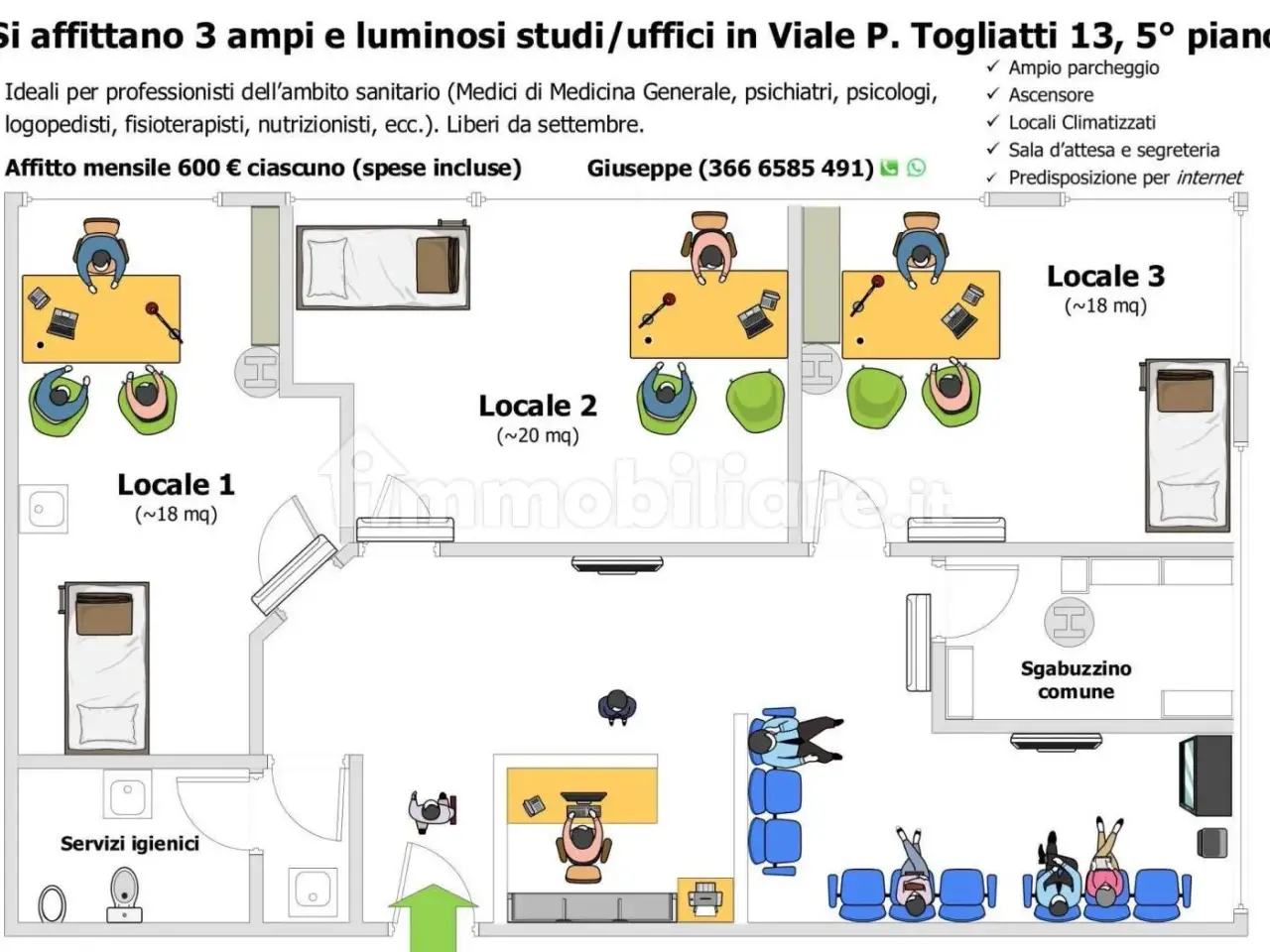 Ufficio in Via Palmiro Togliatti, Civitavecchia, {3} - Planimetria 1