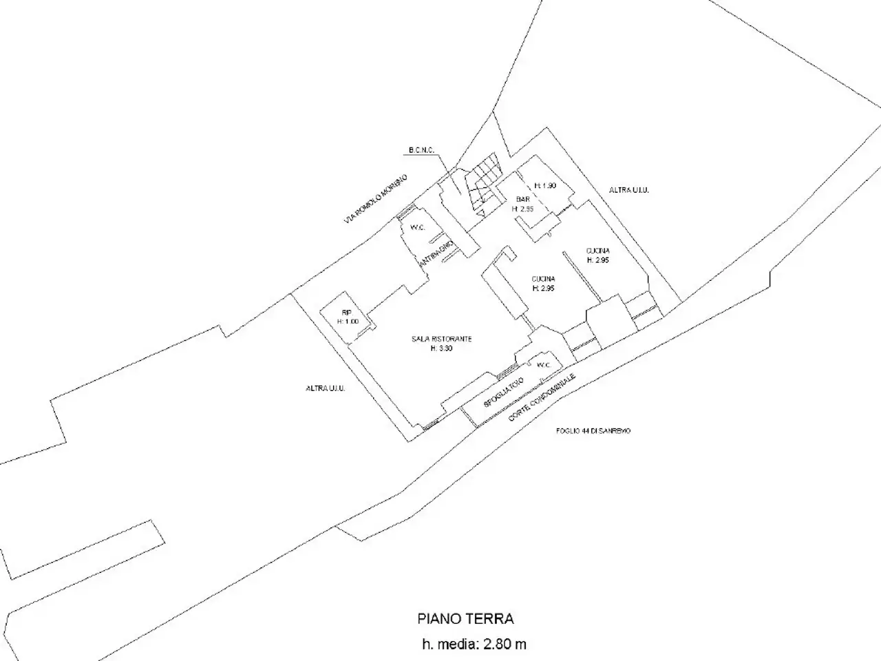 Ristorante in Via Romolo Moreno 12, Sanremo, {3} - Planimetria 1