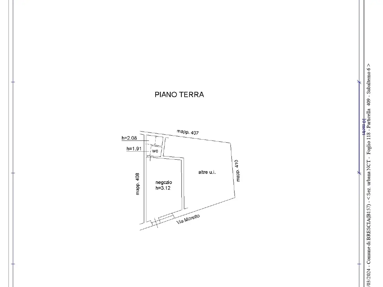 Palazzina commerciale in Via Moretto, Brescia, {3} - Planimetria 1