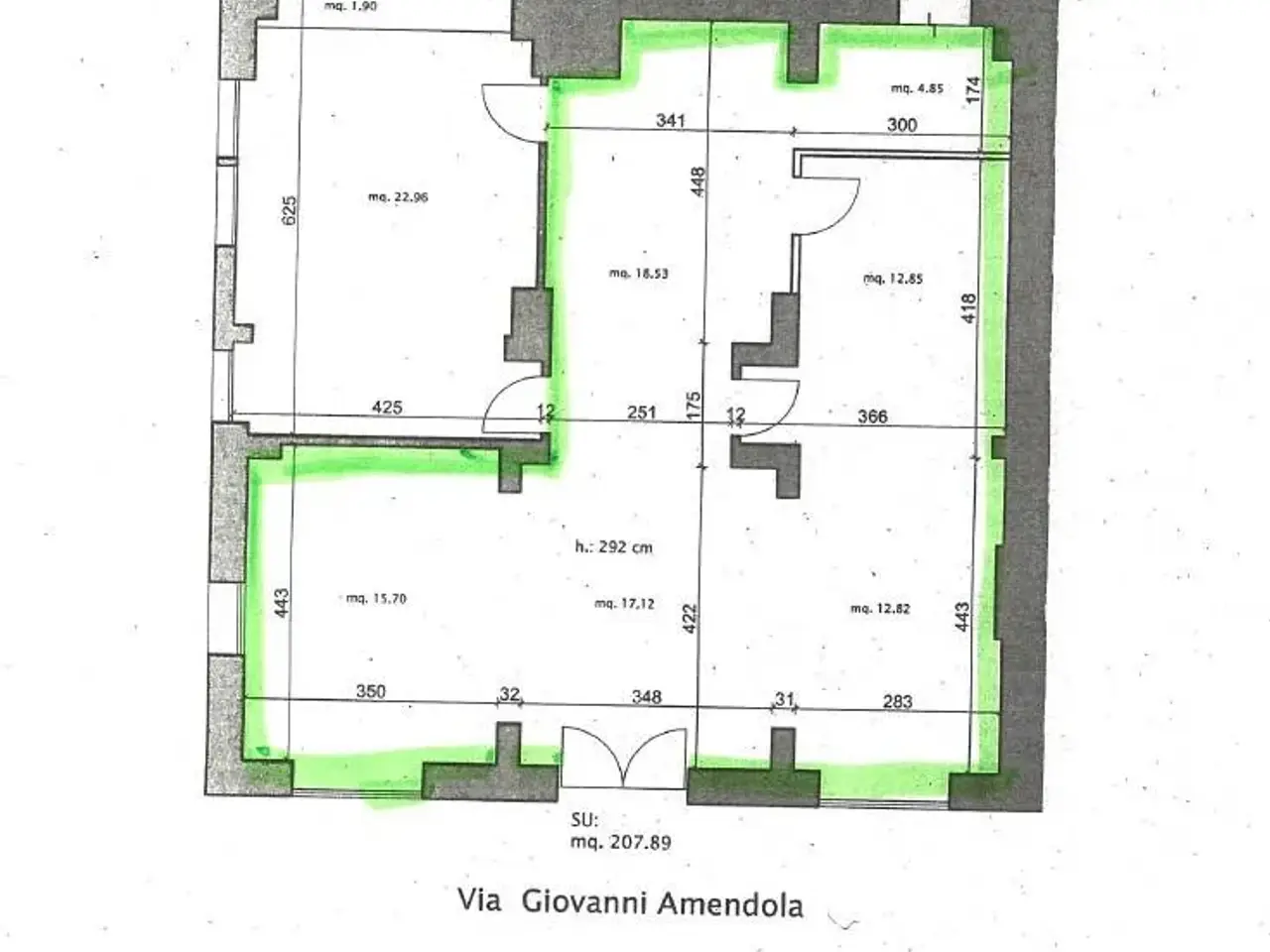 Negozio in Via Giovanni Amendola, Bologna, {3} - Planimetria 1