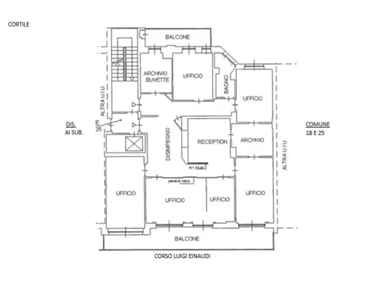 Ufficio in Corso Luigi Einaudi 45, Torino, {3} - Planimetria 1
