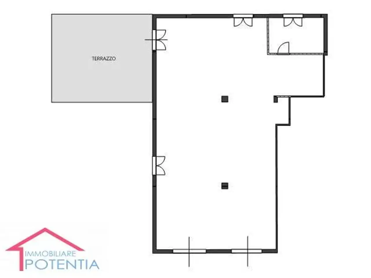 Magazzino in Via Beethoven 40, Potenza Picena, {3} - Planimetria 1