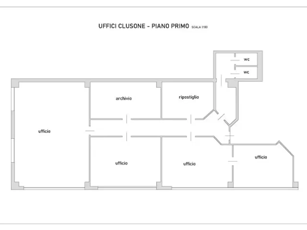 Ufficio in Via Ingegner Vincenzo Balduzzi 37, Clusone, {3} - Planimetria 1