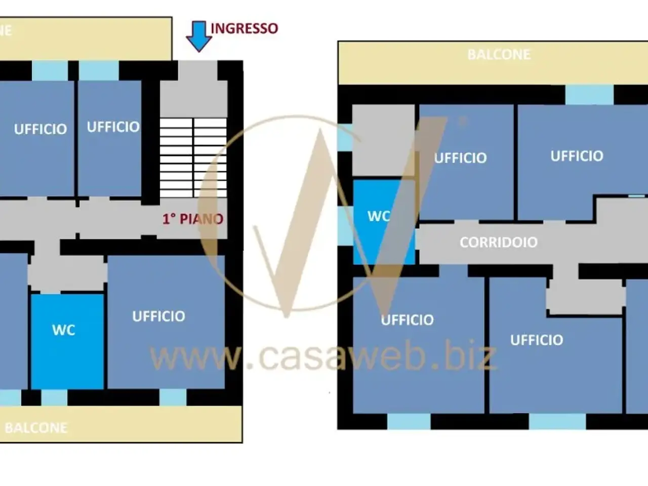 Ufficio in Via Regalone, Casagiove, {3} - Planimetria 1