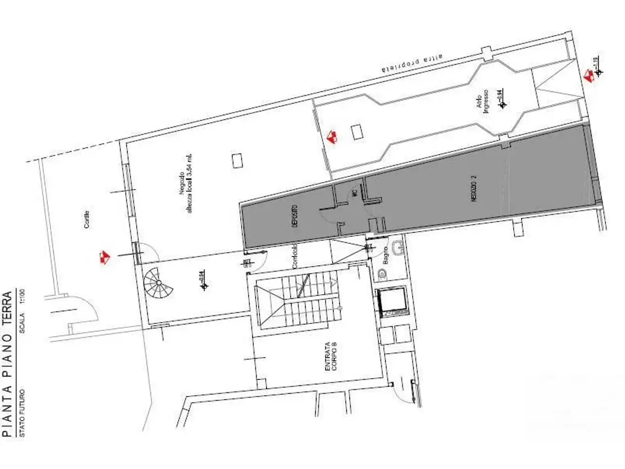 Negozio in Via Paoli Snc, Rovereto, {3} - Planimetria 1