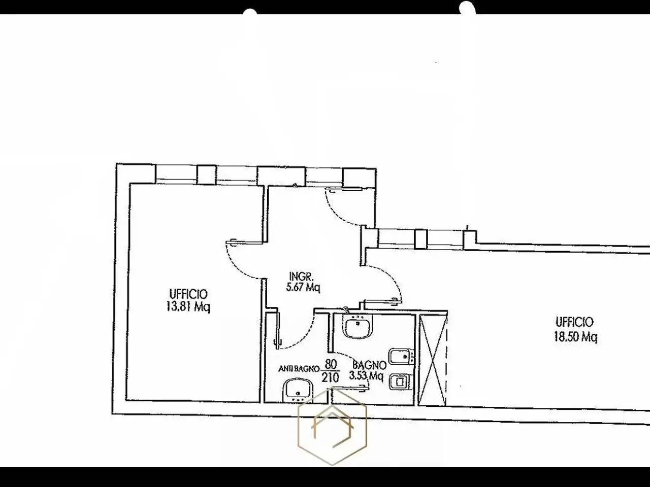 Ufficio in Via del Mulinetto 43, Ferrara, {3} - Planimetria 1