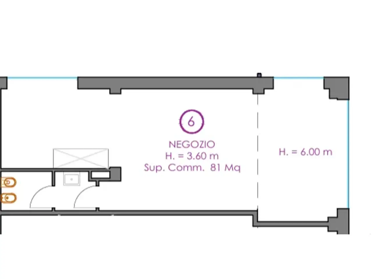 Negozio in Piazza Togliatti, Scandicci, {3} - Planimetria 1