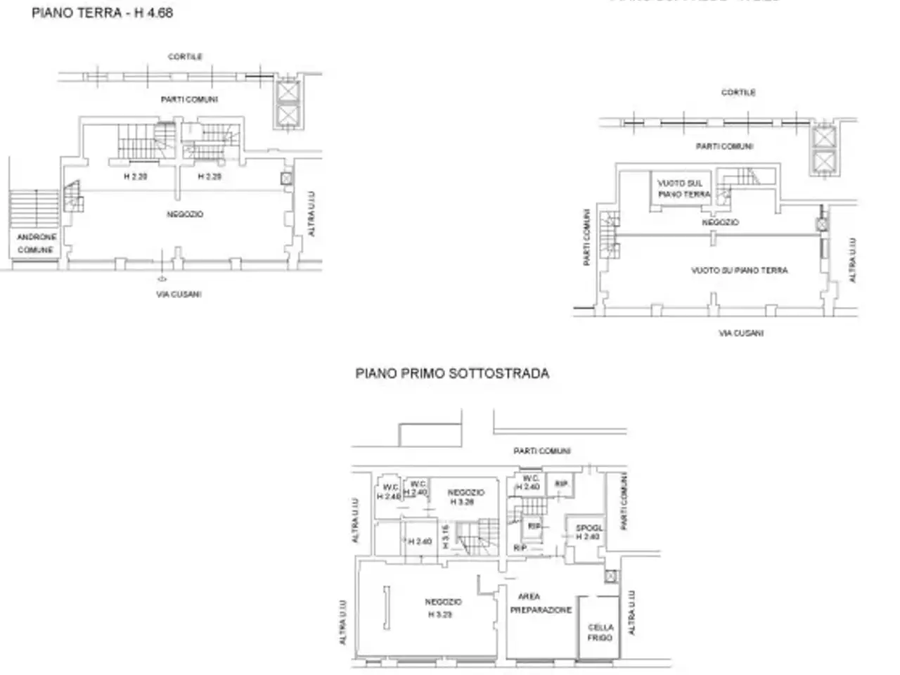Bar in Via Cusani 10, Milano, {3} - Planimetria 1