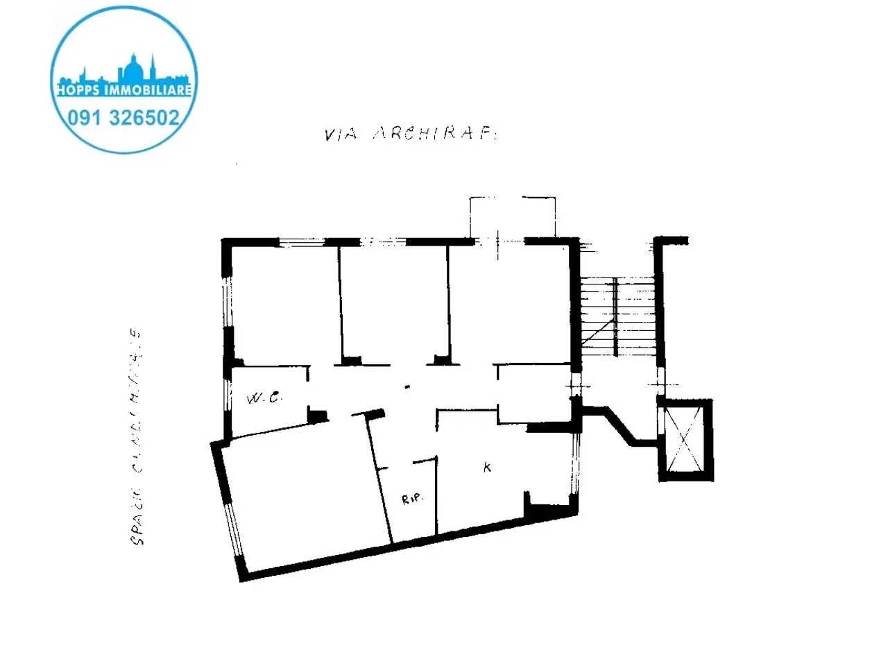Quadrilocale in vendita, Via Archirafi, Palermo - Planimetria 1