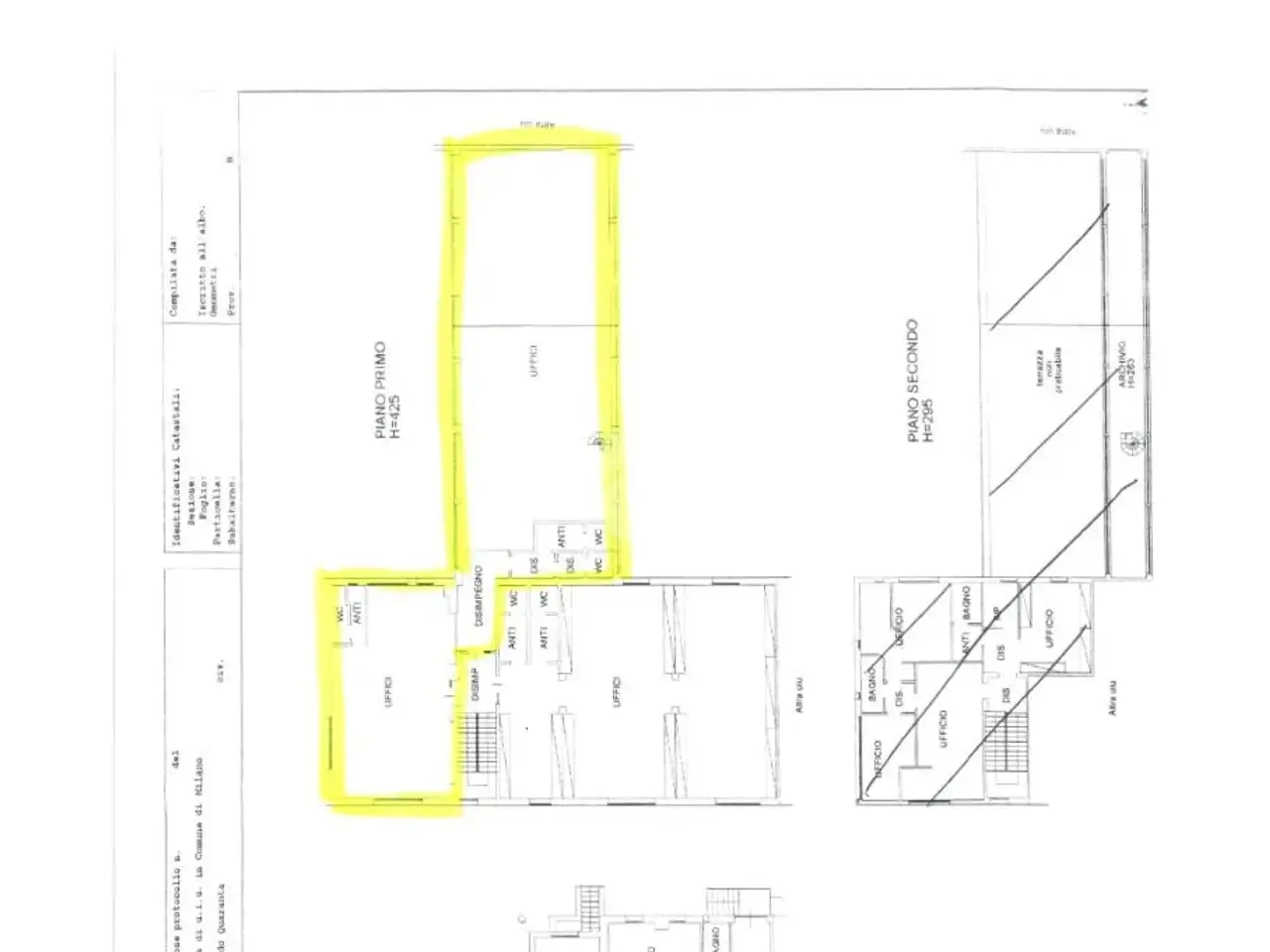 Ufficio in Via Bernardo Quaranta, Milano, {3} - Planimetria 1