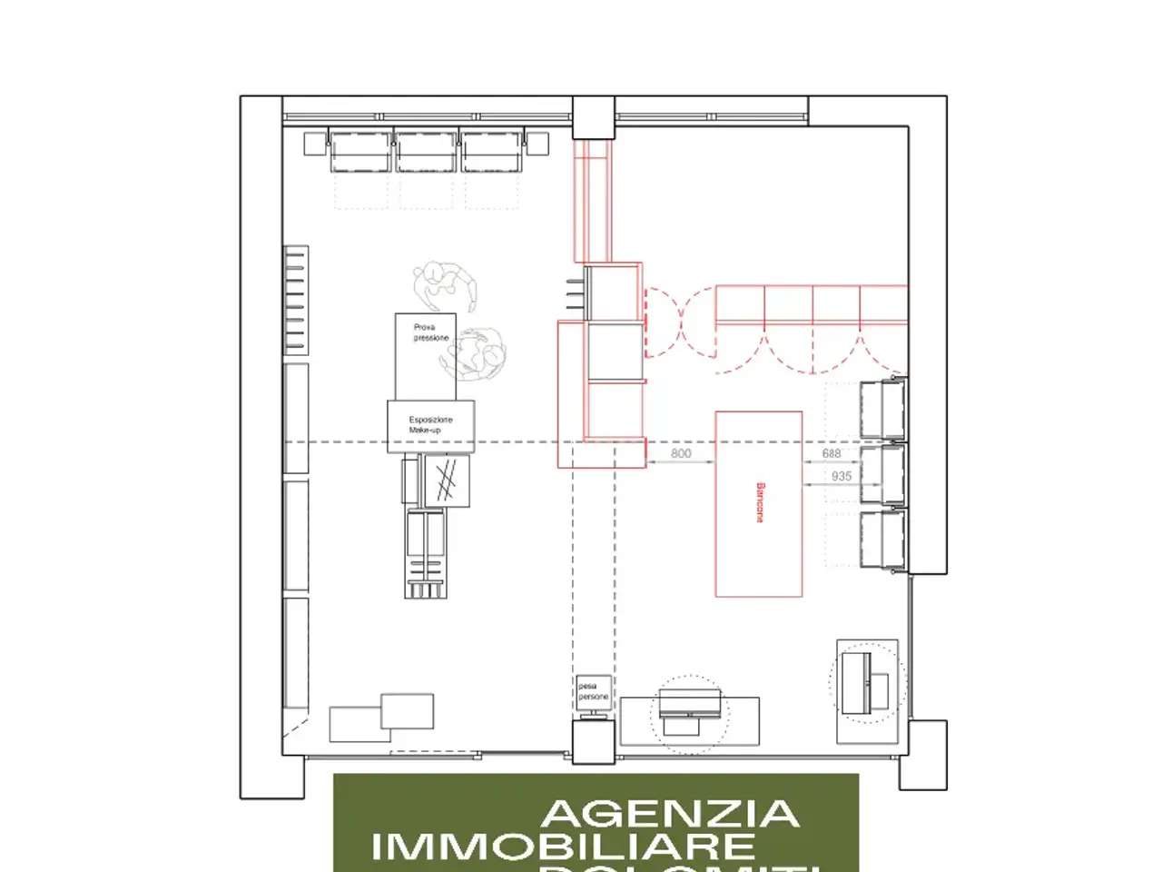 Esercizio commerciale in Piazza Marconi 20, Canazei, {3} - Planimetria 1