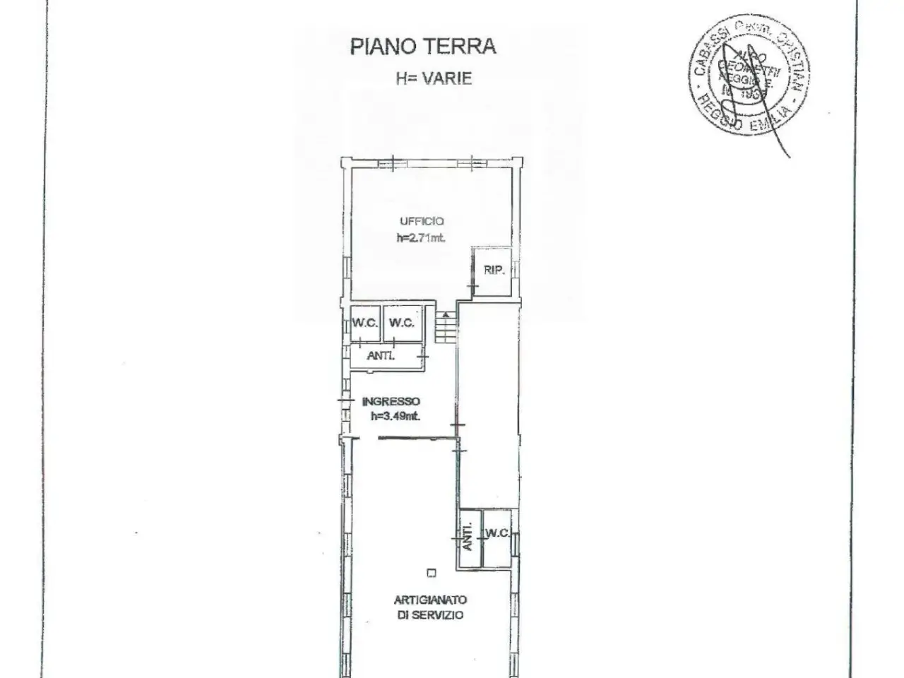 Ufficio in Via Massimo Samoggia 41, Reggio Emilia, {3} - Planimetria 1