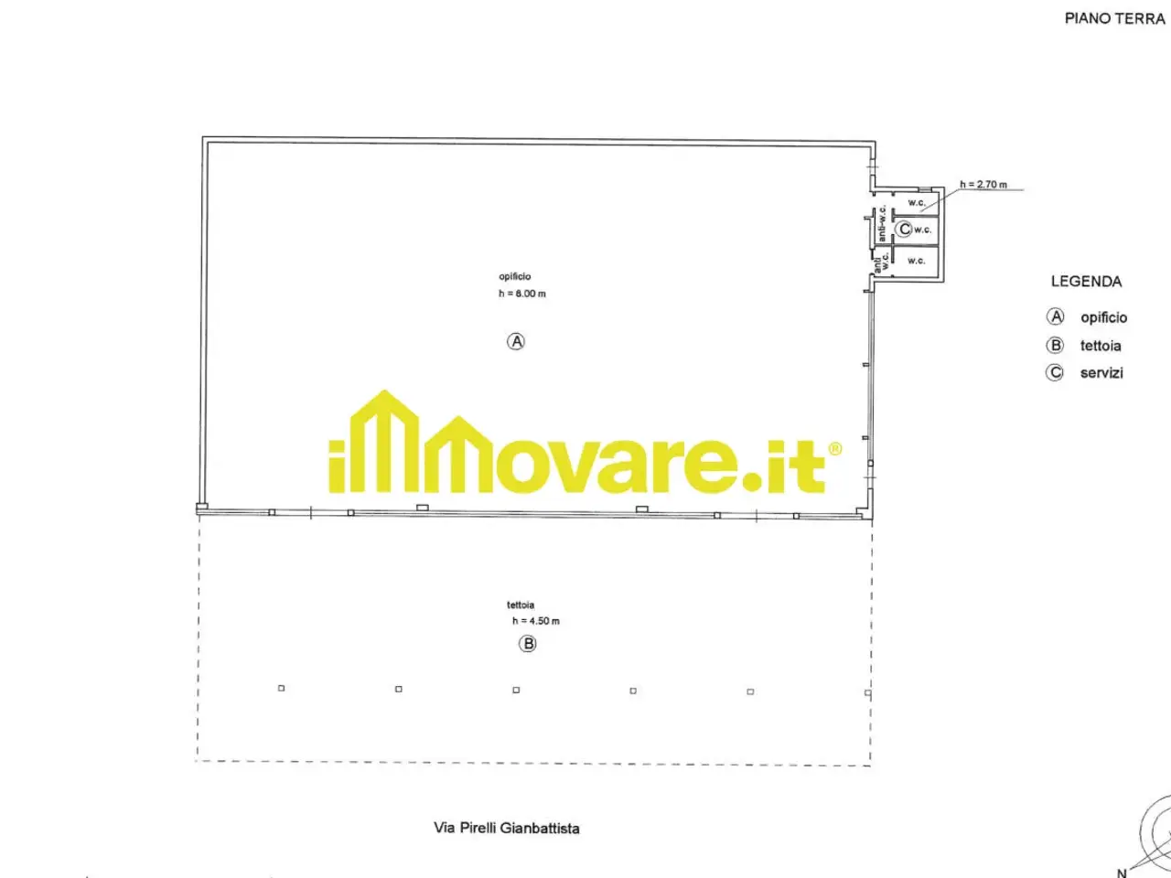 Capannone in Via Giovanni Battista Pirelli, Triggiano, {3} - Planimetria 1