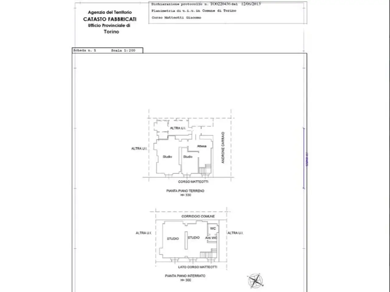 Ufficio in Corso Matteotti, Torino, {3} - Planimetria 1