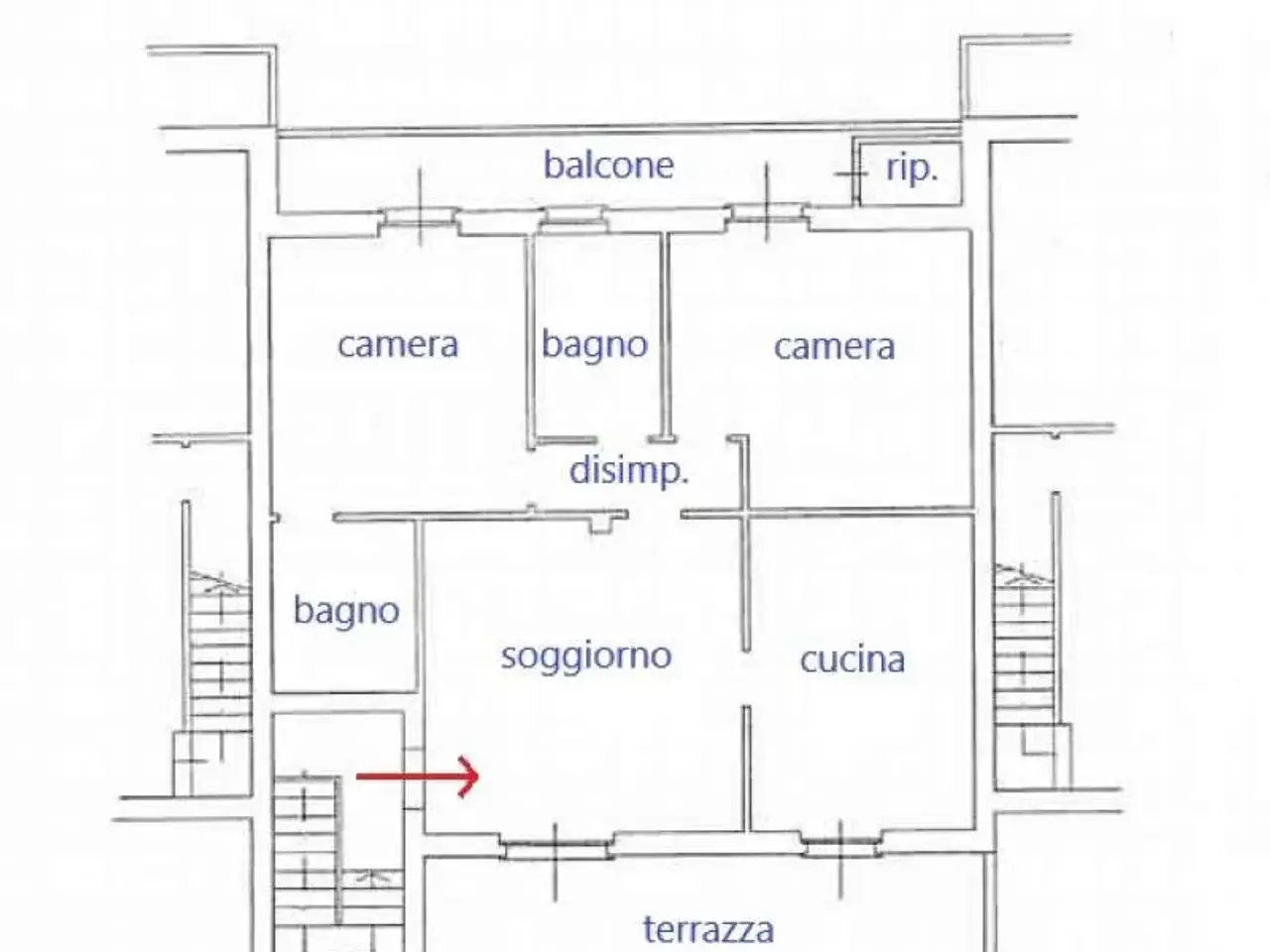 Trilocale in vendita, Via Padre Teofilo Cavalli, Cortemaggiore - Planimetria 1