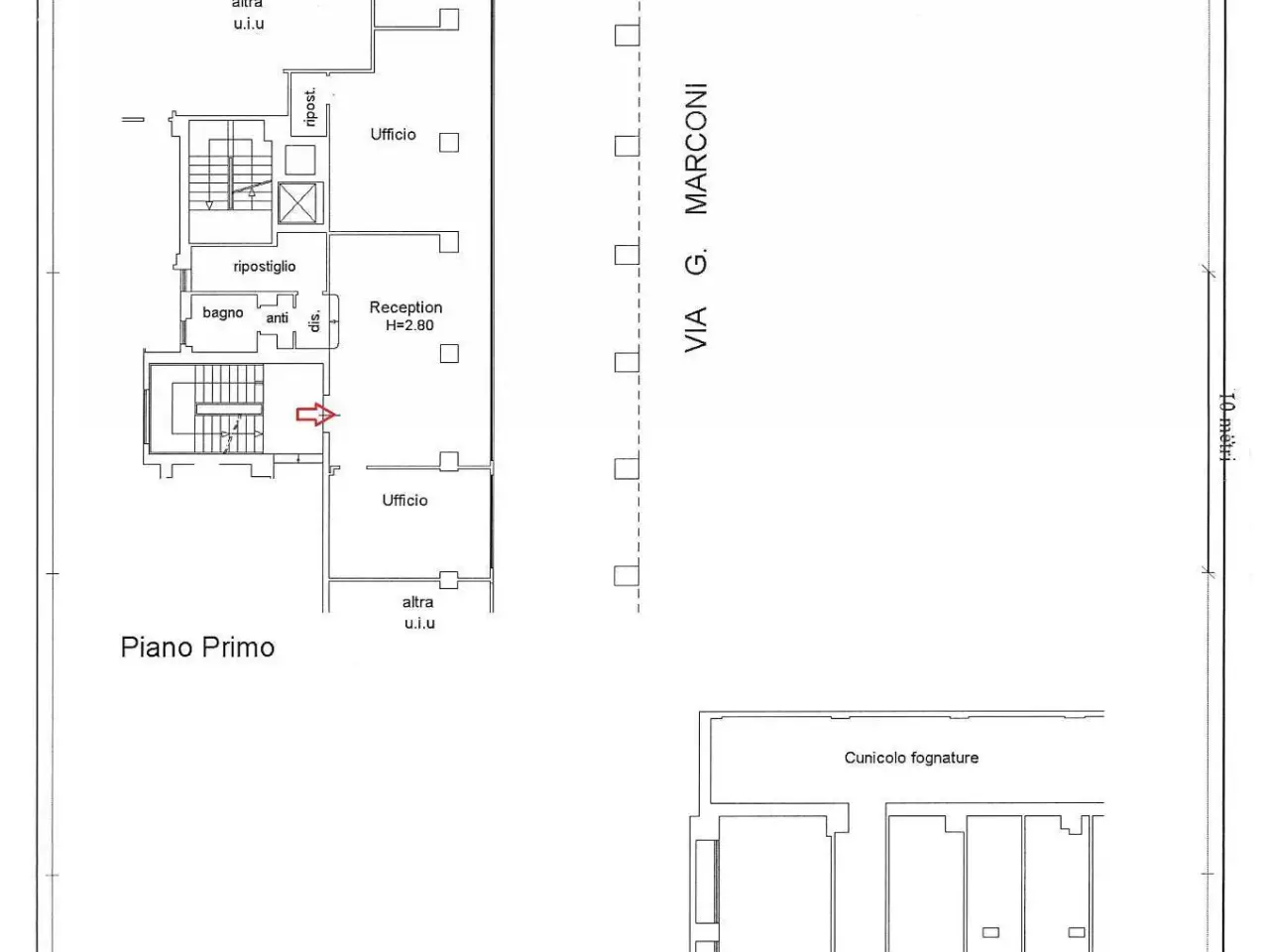 Ufficio in Via Guglielmo Marconi, Bologna, {3} - Planimetria 1