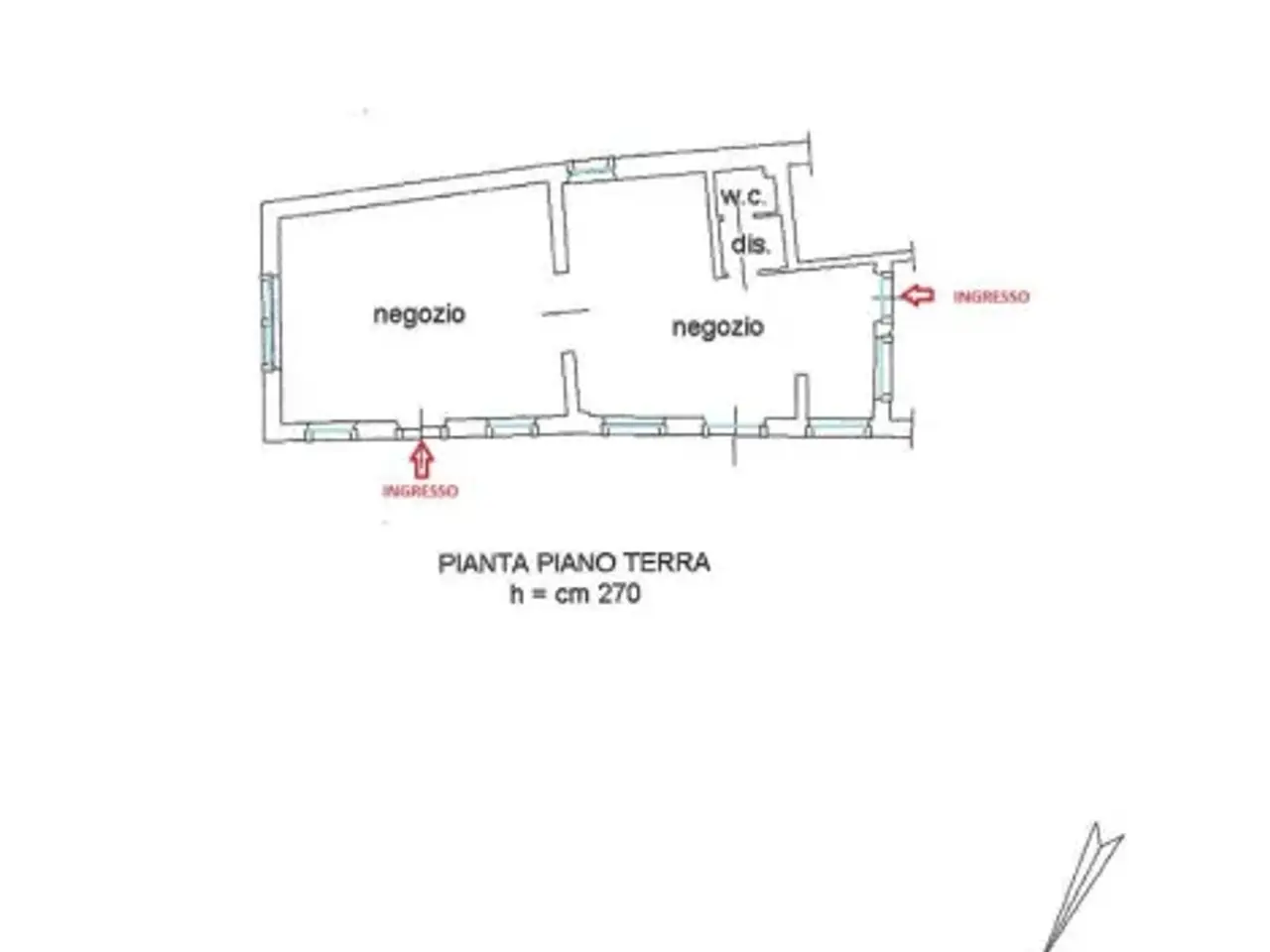 Negozio in Via Carlo Alberto 15, Cividale Del Friuli, {3} - Planimetria 1