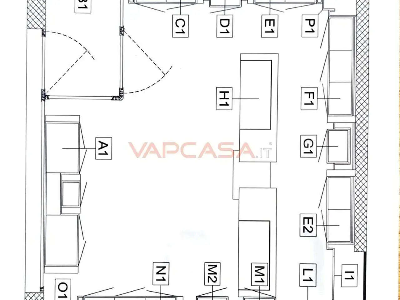 Locale commerciale in Ciserano Piazza Papa Giovanni XXIII 8, Ciserano, {3} - Planimetria 1