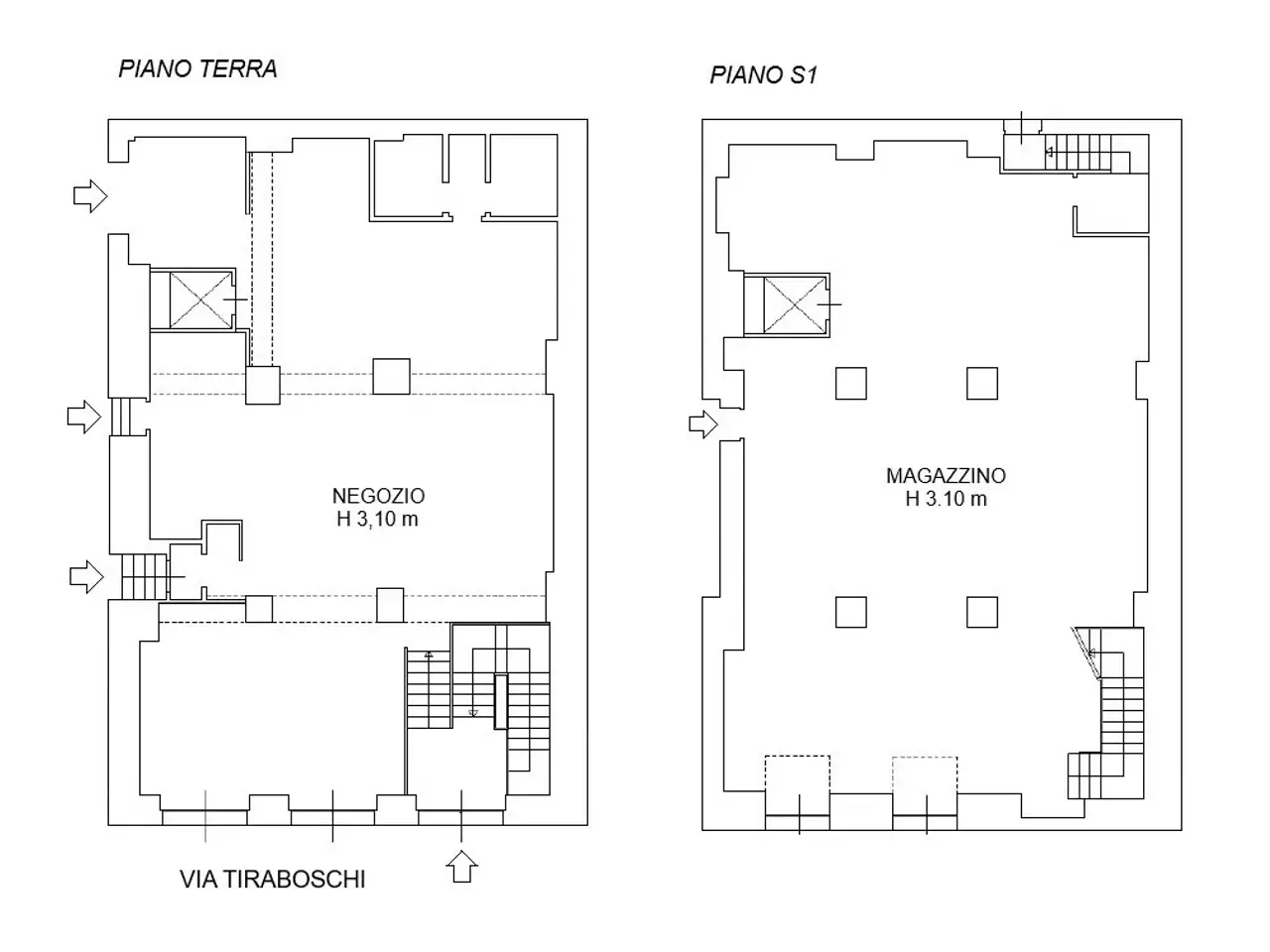 Negozio in Via Tiraboschi 8, Milano, {3} - Planimetria 1