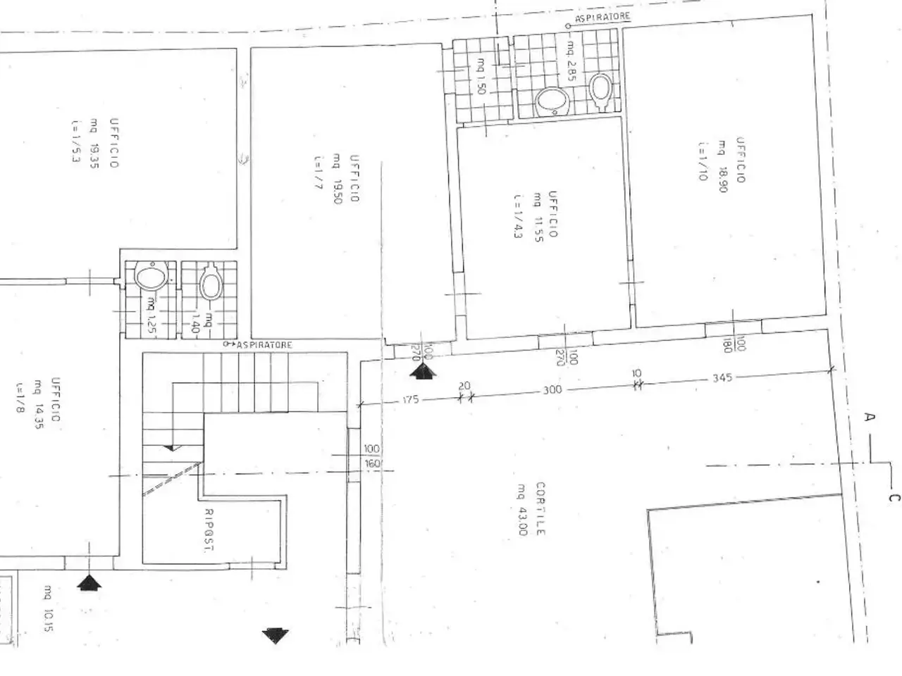 Ufficio in Via Ettore Sacchi 8, Cremona, {3} - Planimetria 1