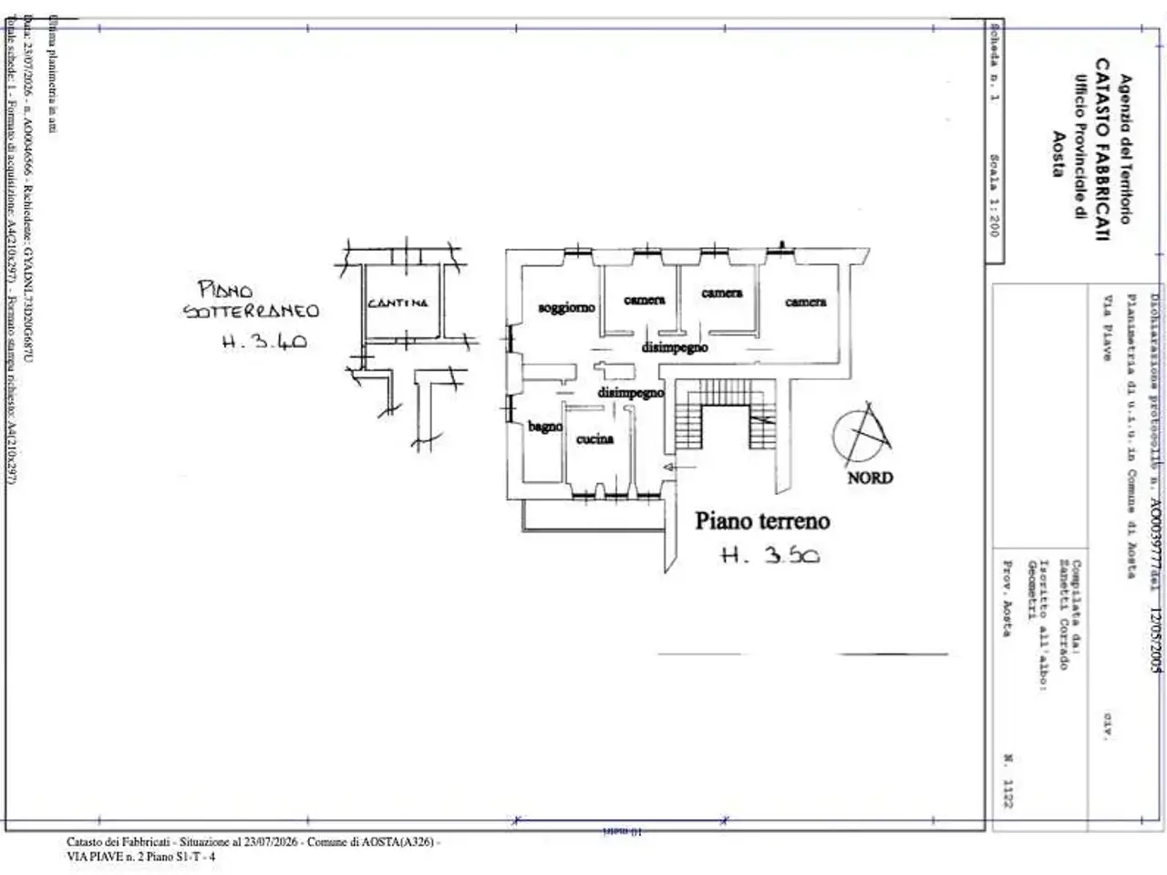Ufficio in Via Piave 4, Aosta, {3} - Planimetria 1