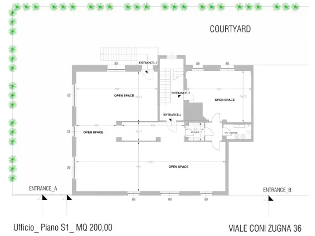 Ufficio in Via Carmine Modestino, Milano, {3} - Planimetria 1