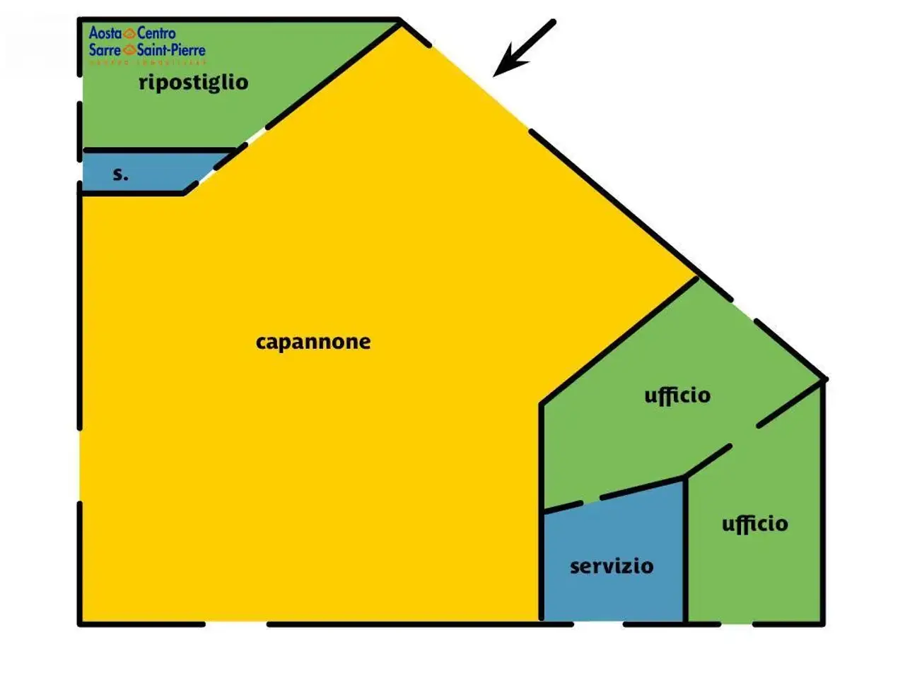 Capannone in Plan Felinaz, Charvensod, {3} - Planimetria 1