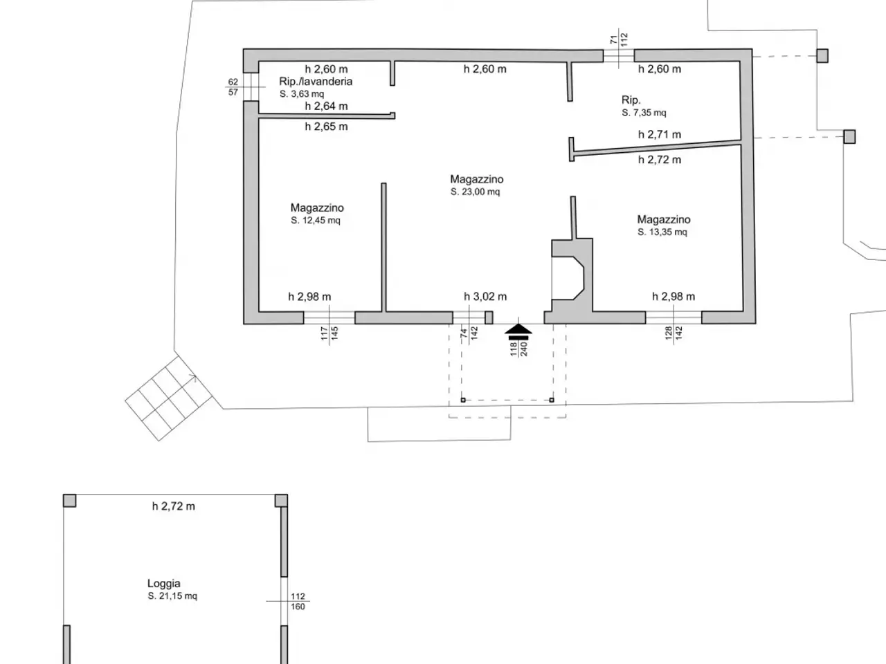 Magazzino in Via Forlivese  158, Pelago, {3} - Planimetria 1