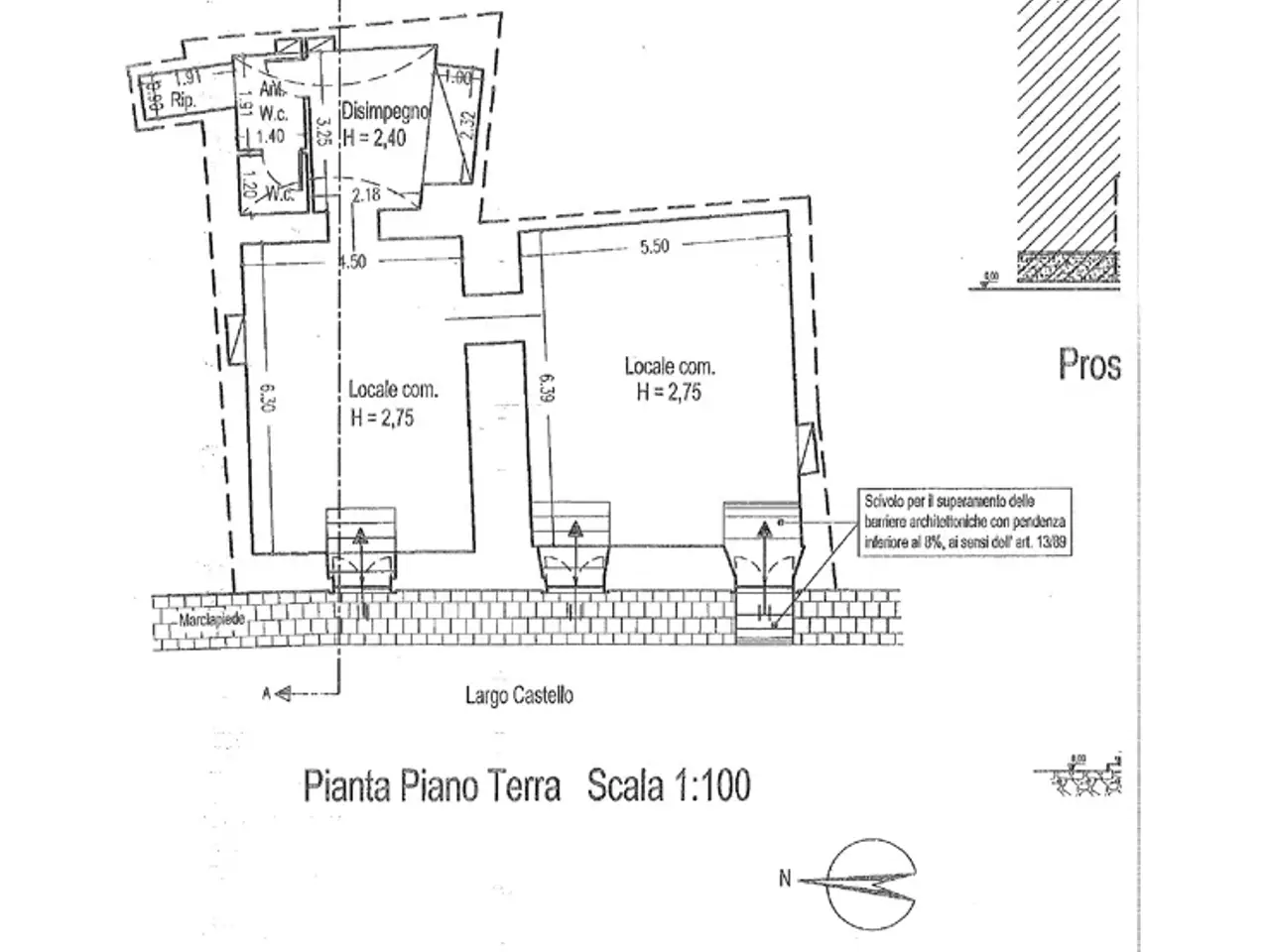 Negozio in Piazza Castello, Copertino, {3} - Planimetria 1