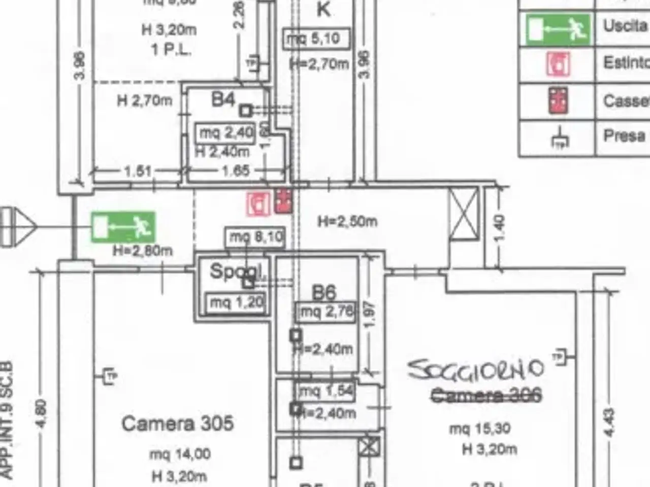 Bed & Breakfast in Via Volturno 13, Roma, {3} - Planimetria 1