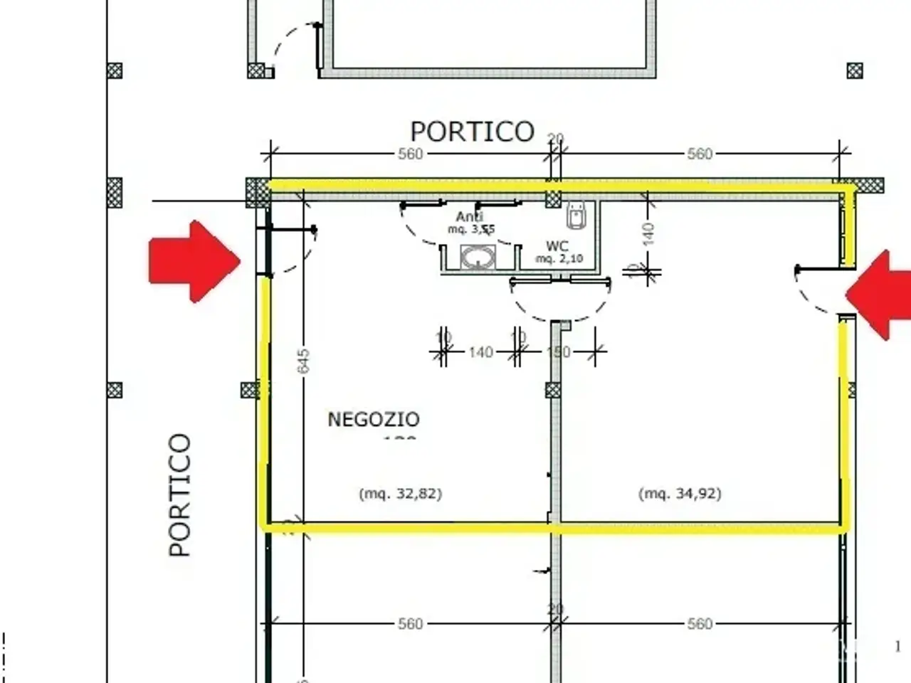 Palazzina commerciale in Via Roma 110, Vigodarzere, {3} - Planimetria 1