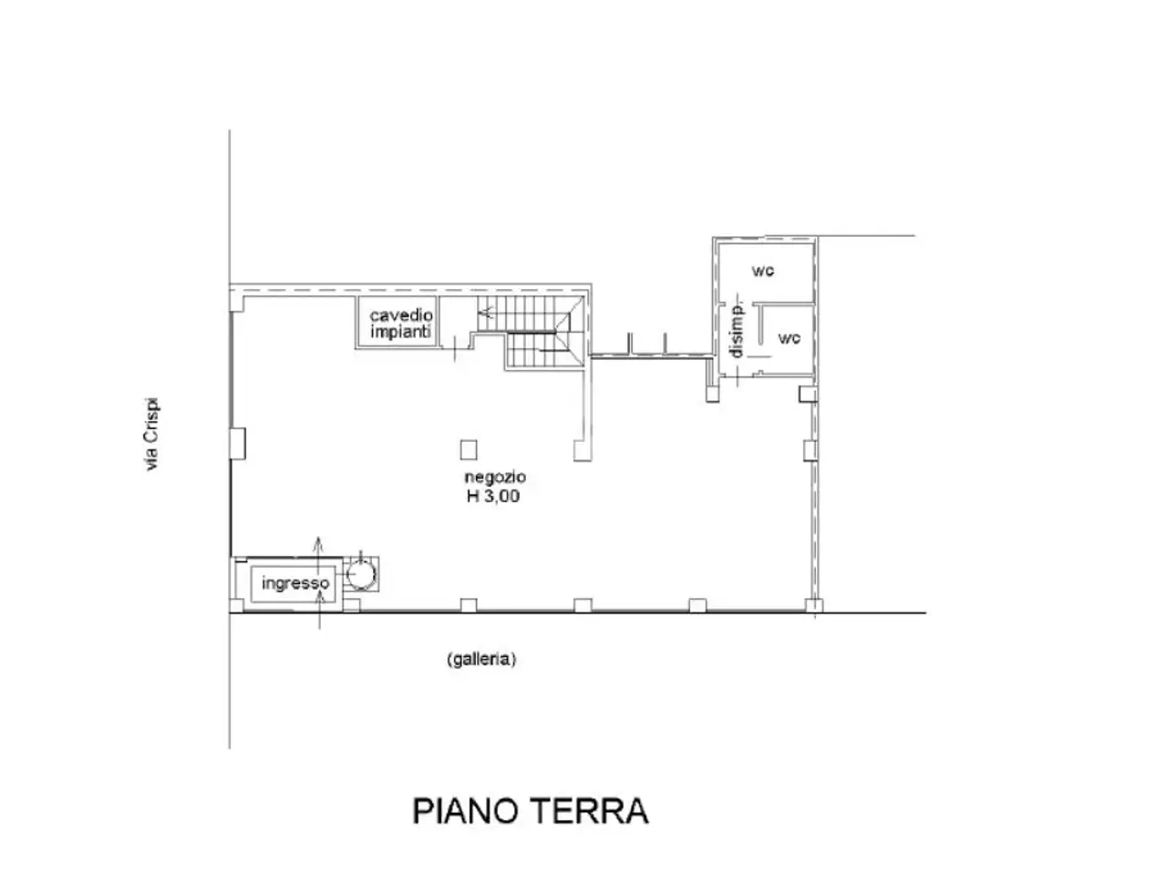 Negozio in Via Francesco Crispi 20, Crema, {3} - Planimetria 1