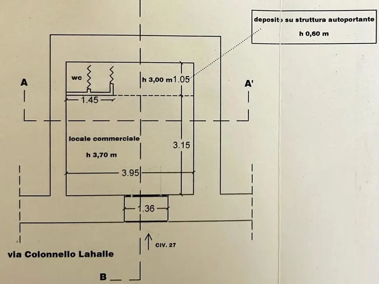 Negozio in Via Colonnello Lahalle, Napoli, {3} - Planimetria 1