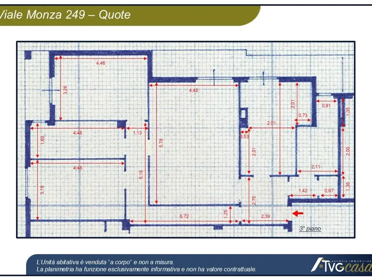 Quadrilocale in Viale Monza 249, Milano - Planimetria 1