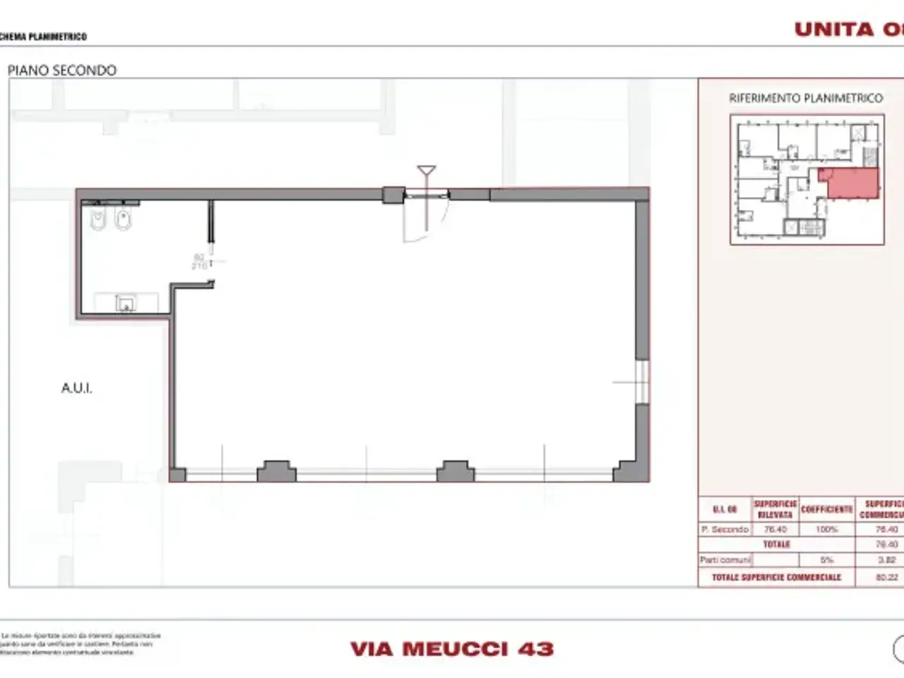 Negozio in Via Antonio Meucci 43, Milano, {3} - Planimetria 1