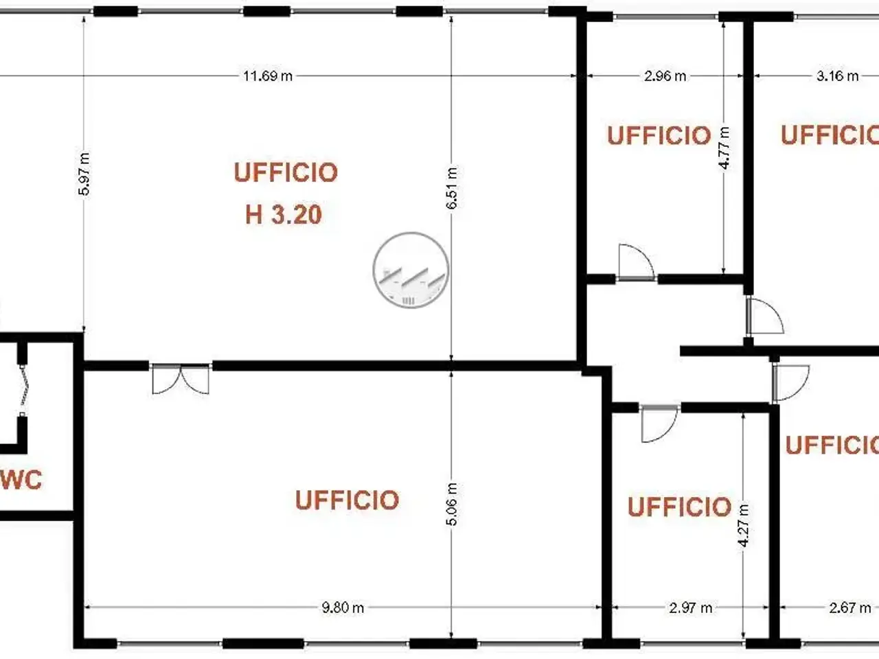 Ufficio in Via Treves 2, Pavia, {3} - Planimetria 1