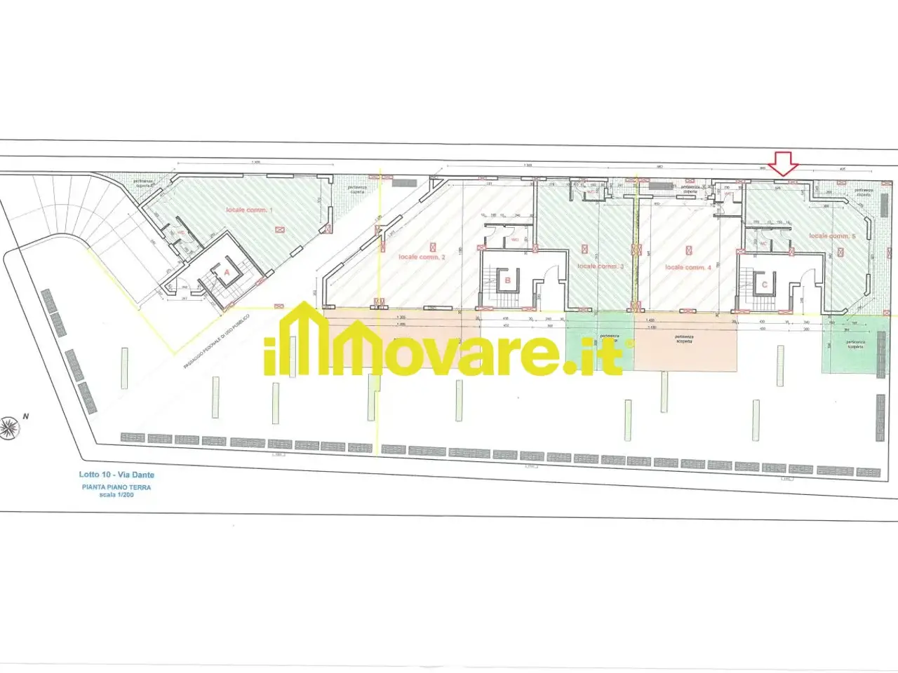 Negozio in Piazza Cavalier Michele Roberto, Triggiano, {3} - Planimetria 1