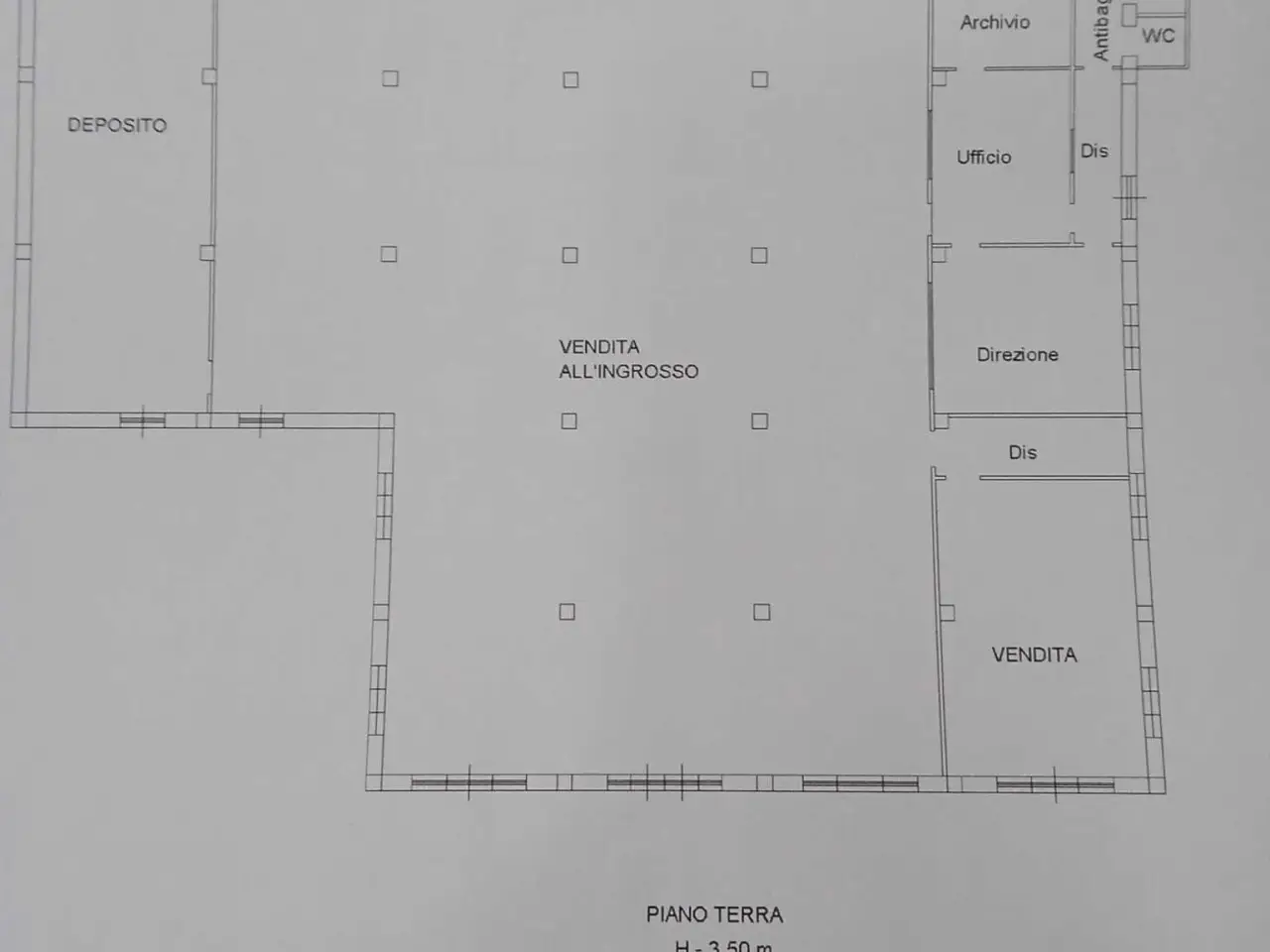 Negozio in Via Moccone 33, Bisignano, {3} - Planimetria 1