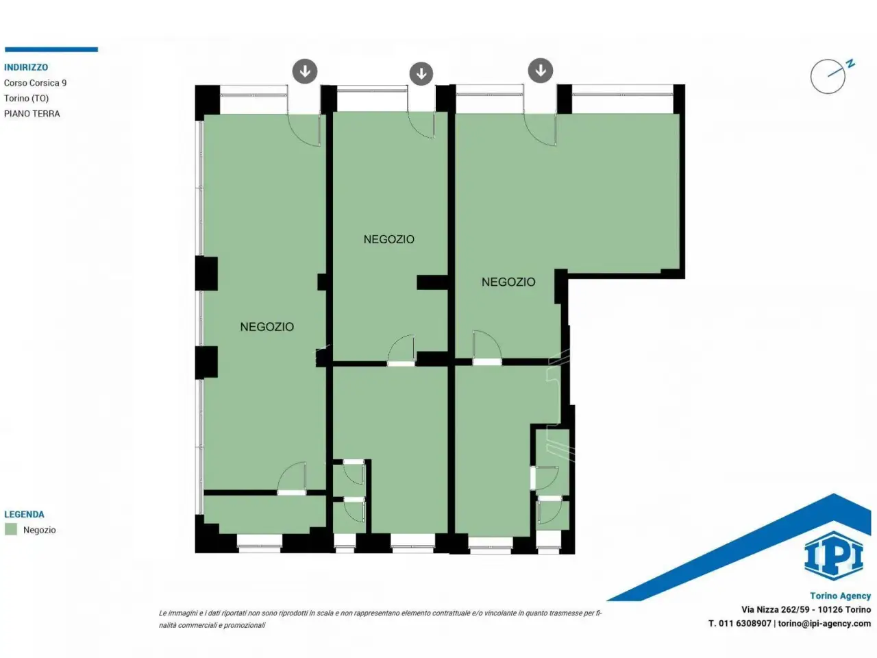 Negozio in Corso Corsica 11, Torino, {3} - Planimetria 1