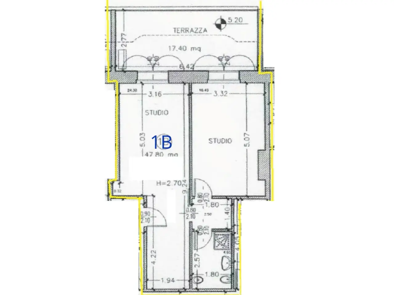 Ufficio in Viale Bonaria 28, Cagliari, {3} - Planimetria 1