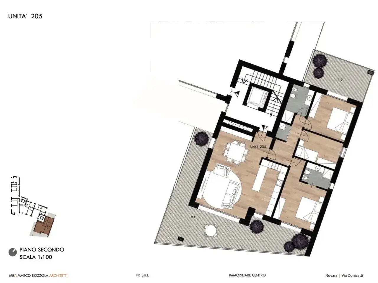 Quadrilocale in vendita, Via Gaetano Donizetti 53, Novara - Planimetria 1