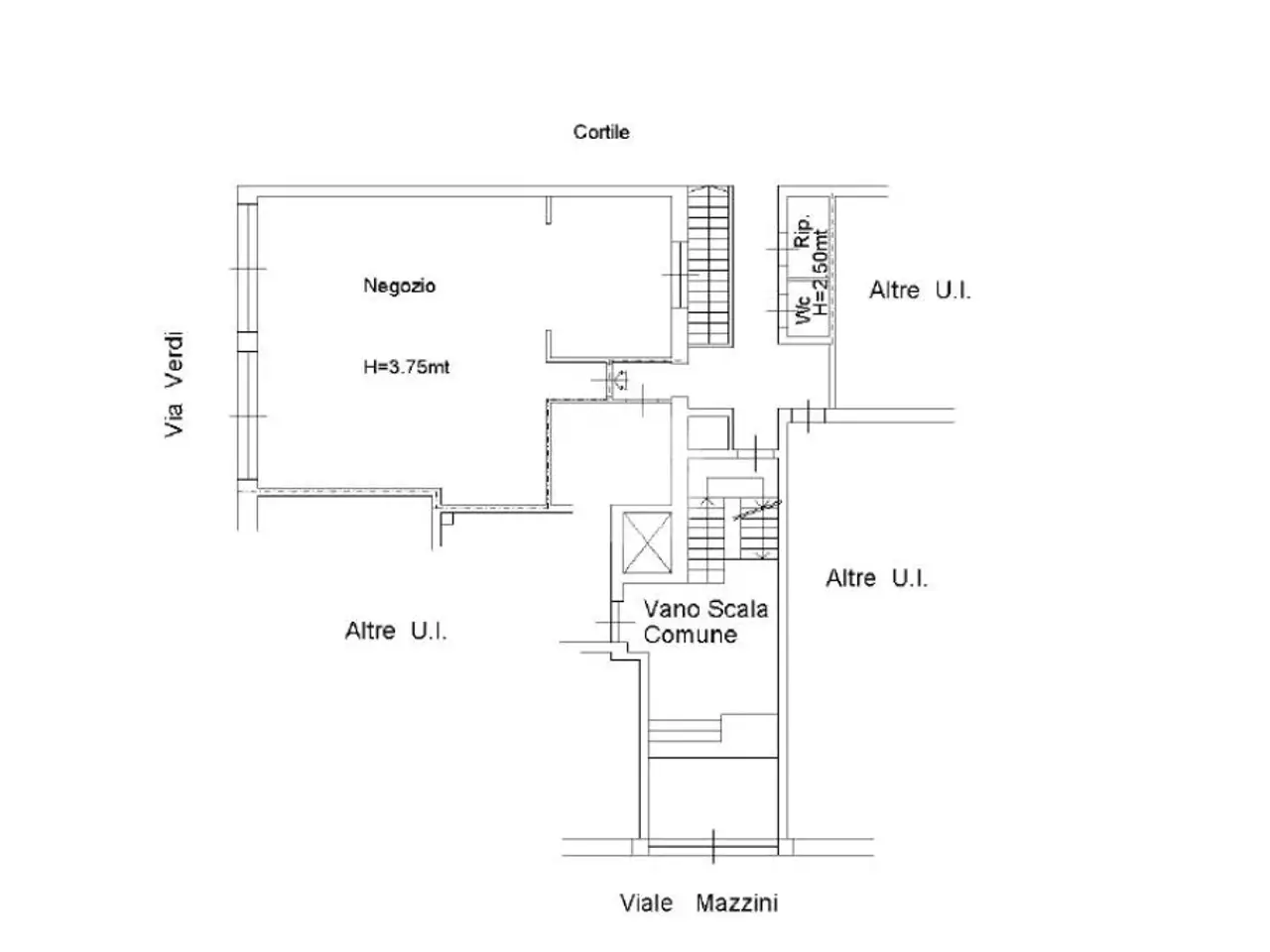 Negozio in Via Giuseppe Verdi 4, Abbiategrasso, {3} - Planimetria 1