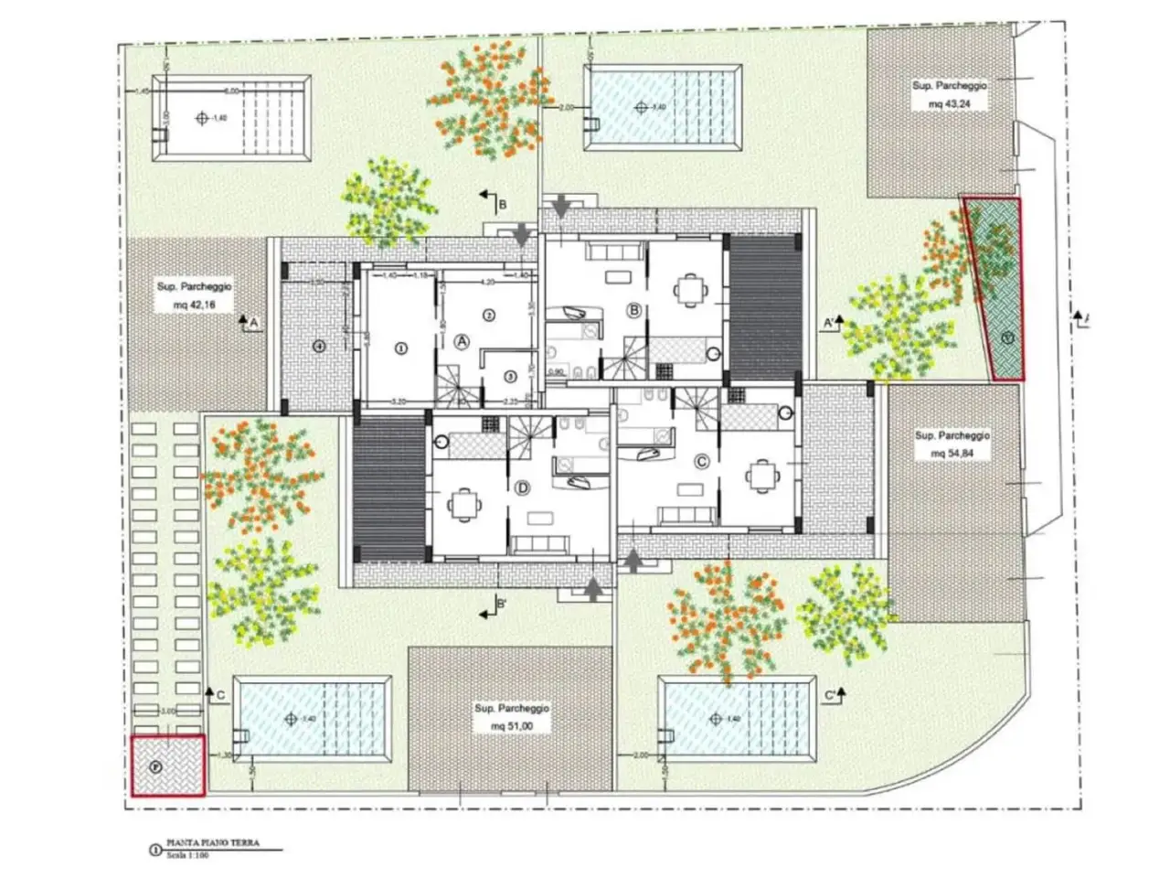 Villa plurifamiliare in vendita, Lungomare Peppino Impastato Snc, Terrasini - Planimetria 1
