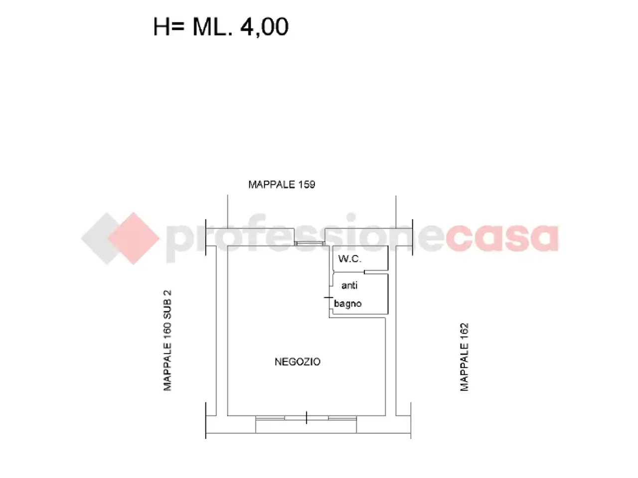 Negozio in Via Giuseppe Verdi 1, Cassino, {3} - Planimetria 1