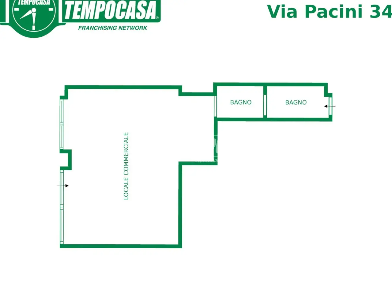 Negozio in Via Pacini 34, Milano, {3} - Planimetria 1